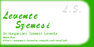 levente szemesi business card